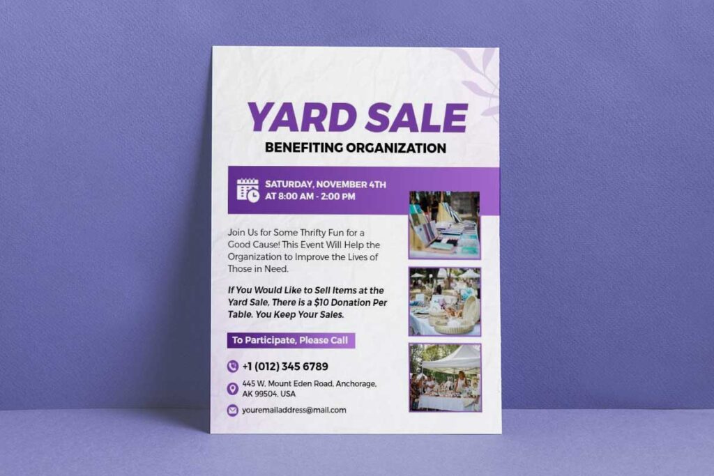 Charity Yard Sale Event Flyer Template