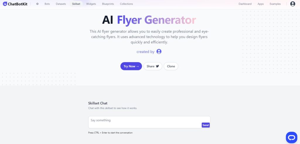 ChatBotKit AI Flyer Generator