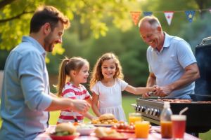 Cheerful Family Enjoying A 4th Of July Images
