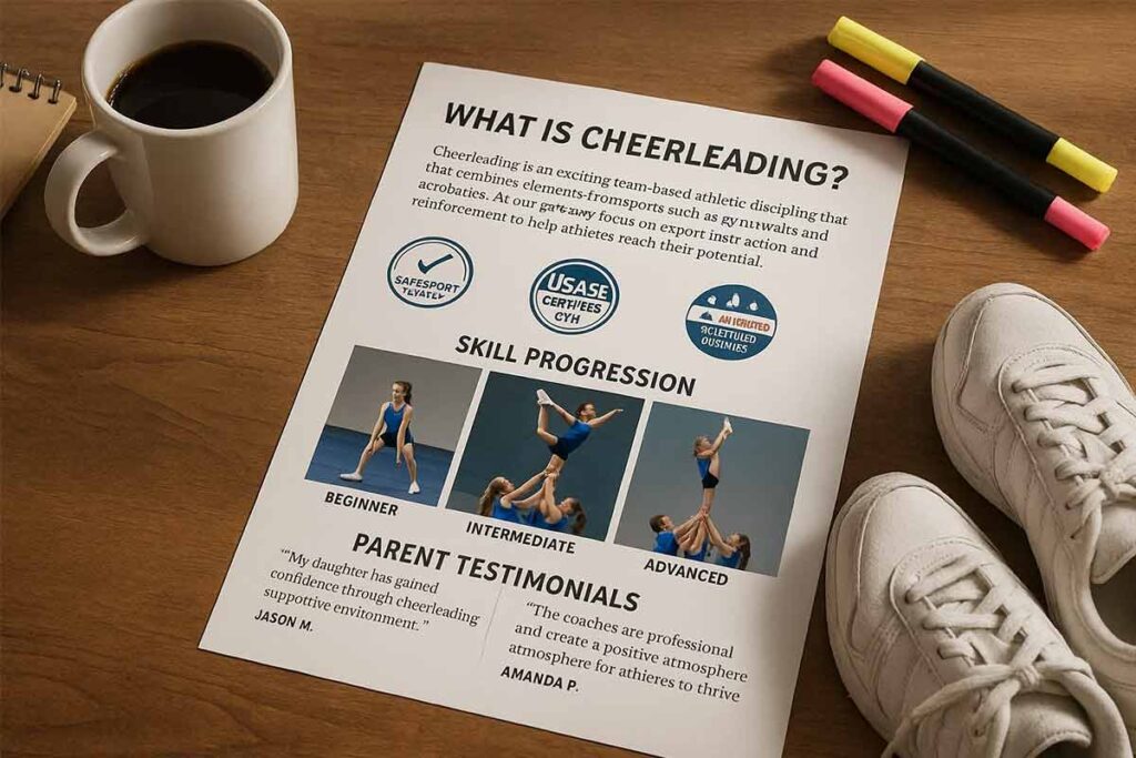 Cheerleading Flyer Content Elements