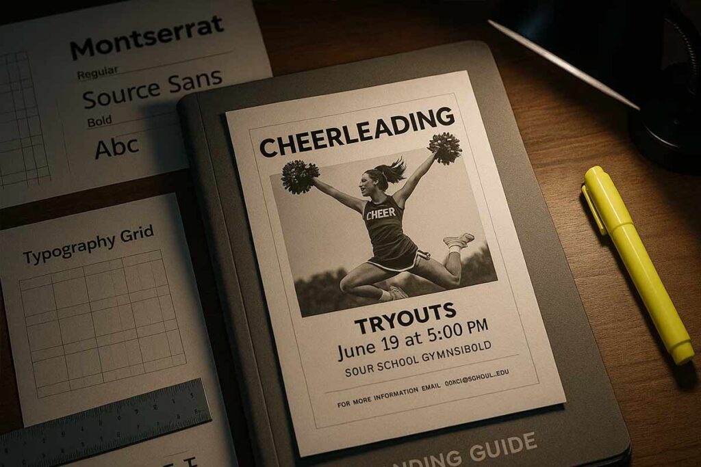 Cheerleading Flyer Templates Design Layout Example