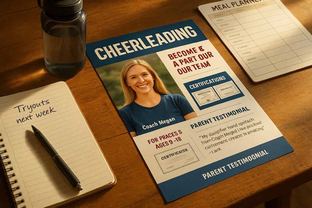 Cheerleading Lead Generation Flyers Support Examples