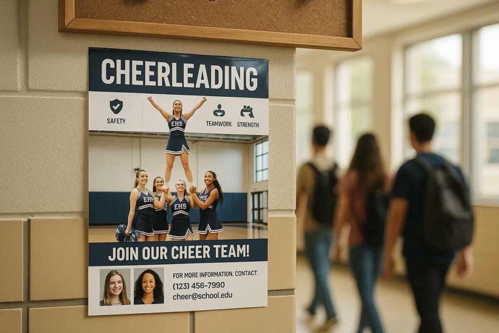 Cheerleading Objection Flyers Layout Examples