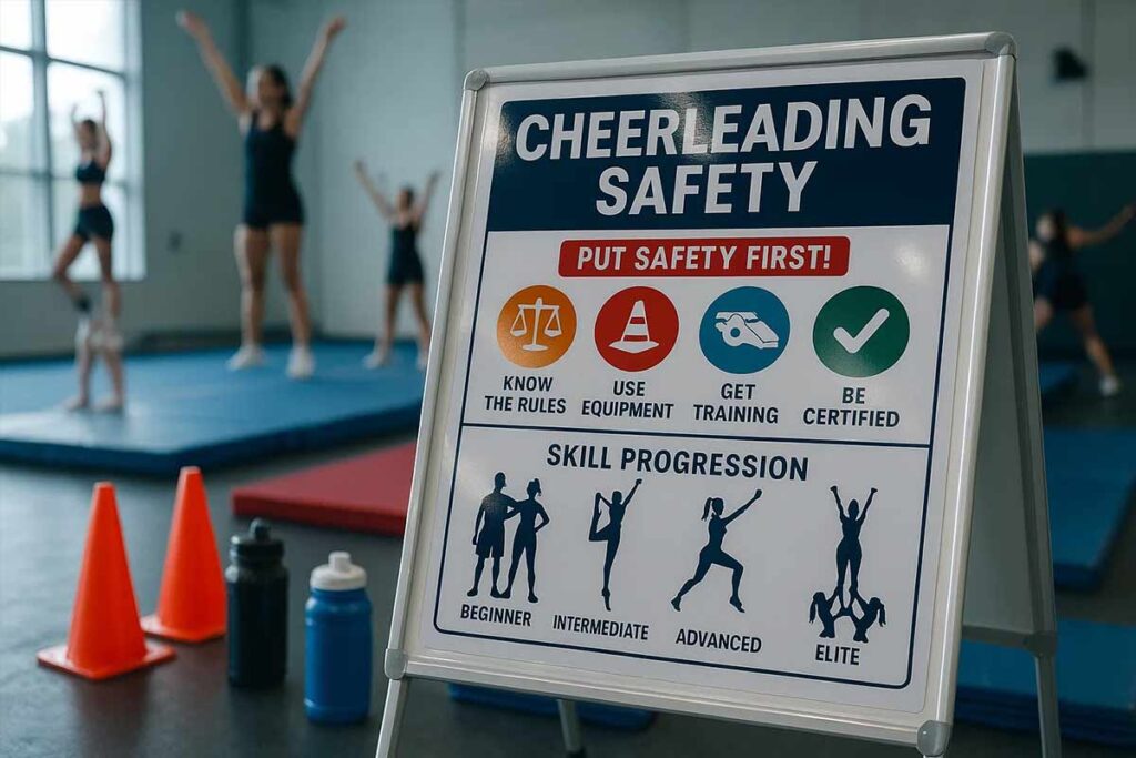 Cheerleading Scaling Flyers Credentials Display