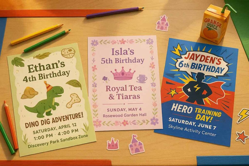 Children's birthday flyer examples