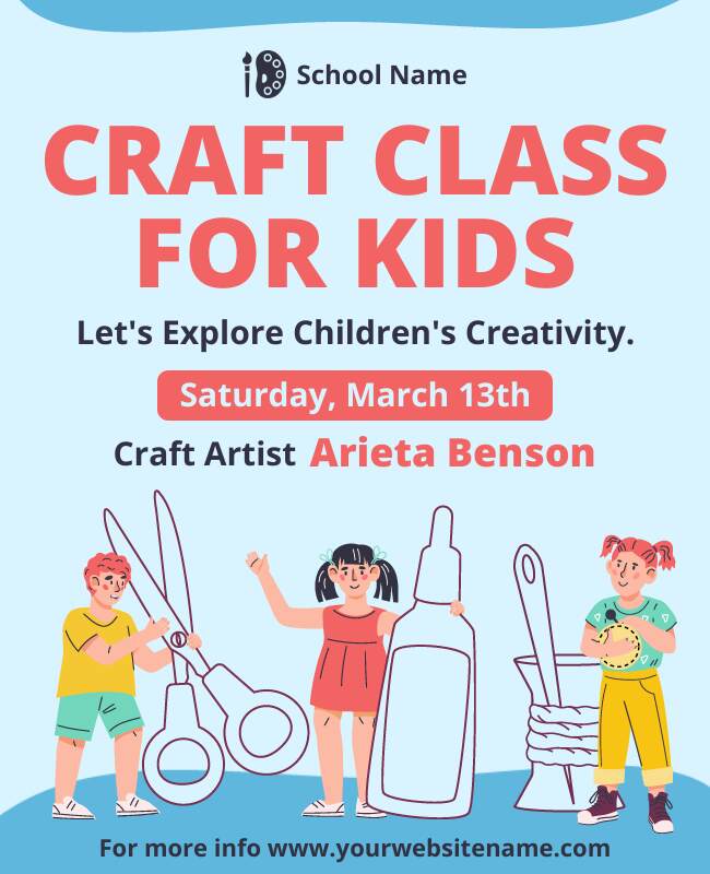 Children's Craft Class Creative Exploration Flyer Template