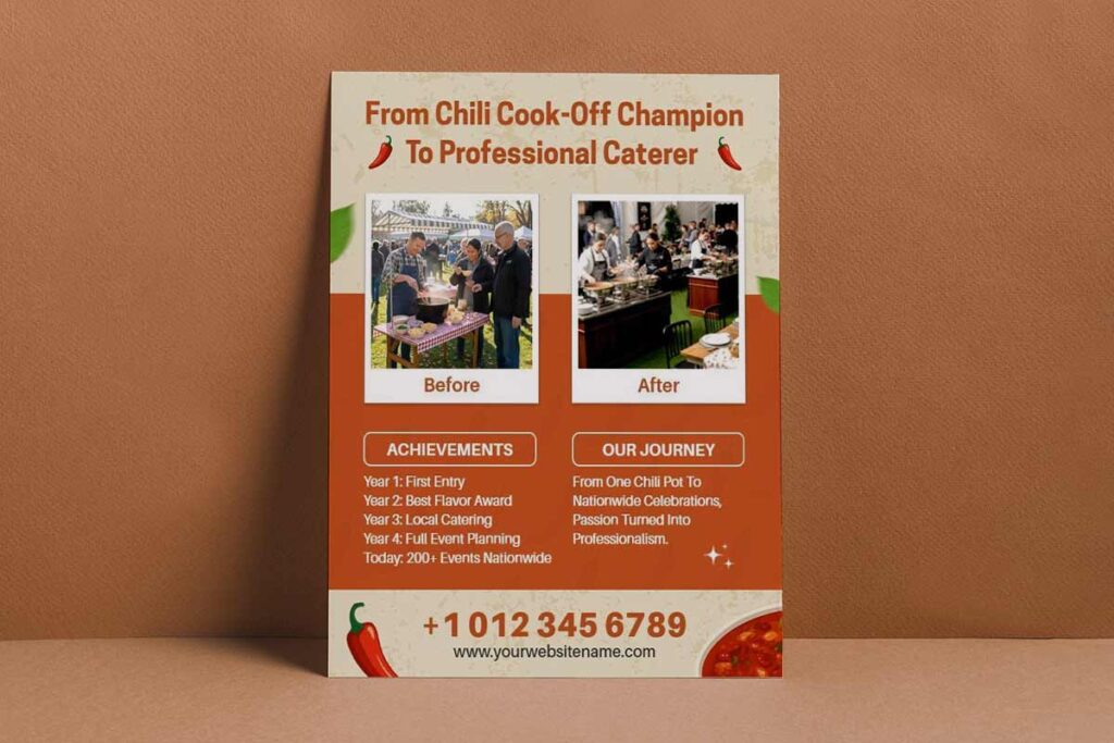 Chili Cook-Off Champion Becomes Professional Caterer Flyer Template