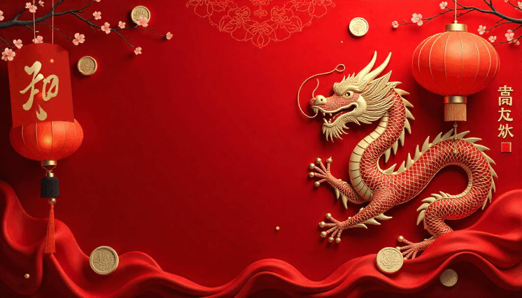 chinese new year gold & red design