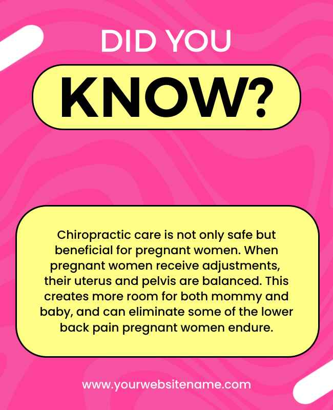 Chiropractic Care Benefits for Pregnant Women Flyer Template