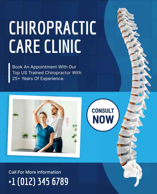 Chiropractic Care Clinic Consultation Flyer Template