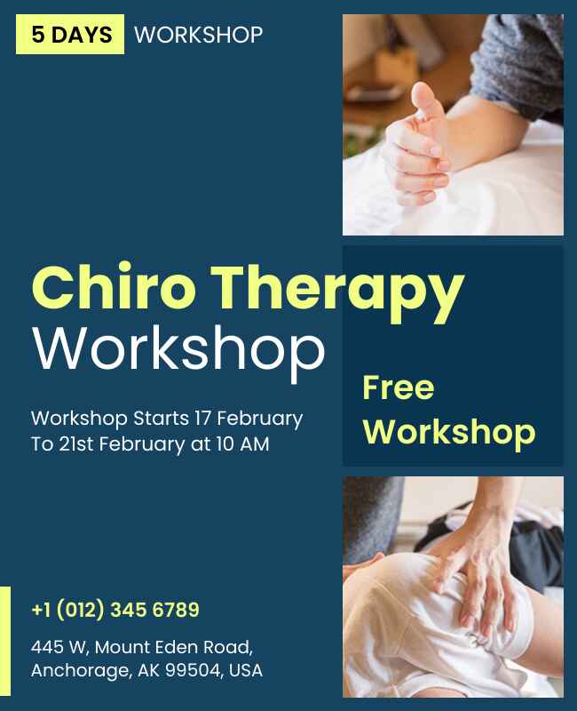 Chiropractic Therapy Workshop Announcement Flyer Template