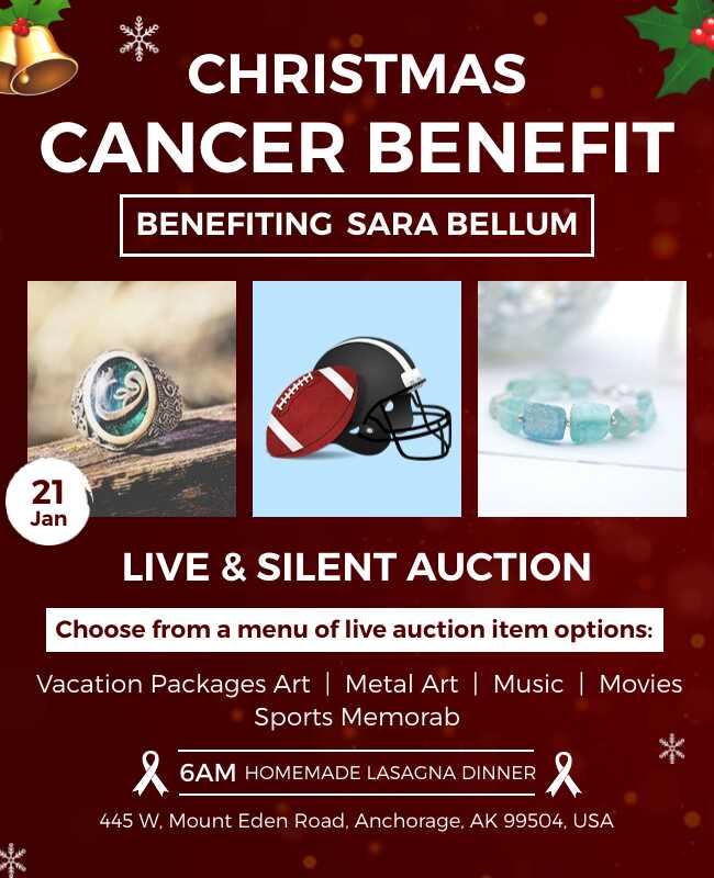 Christmas Cancer Benefit Flyer Template