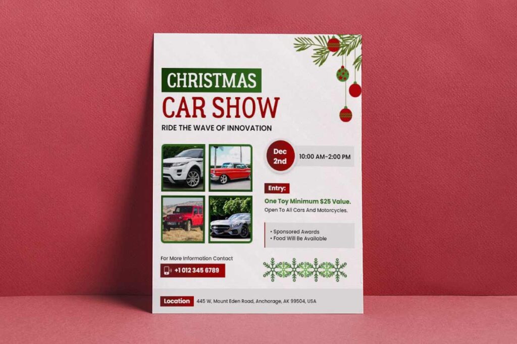 Christmas Car Show Event Flyer Template
