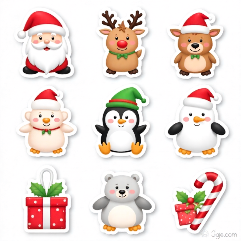 Santa & Friends Stickers