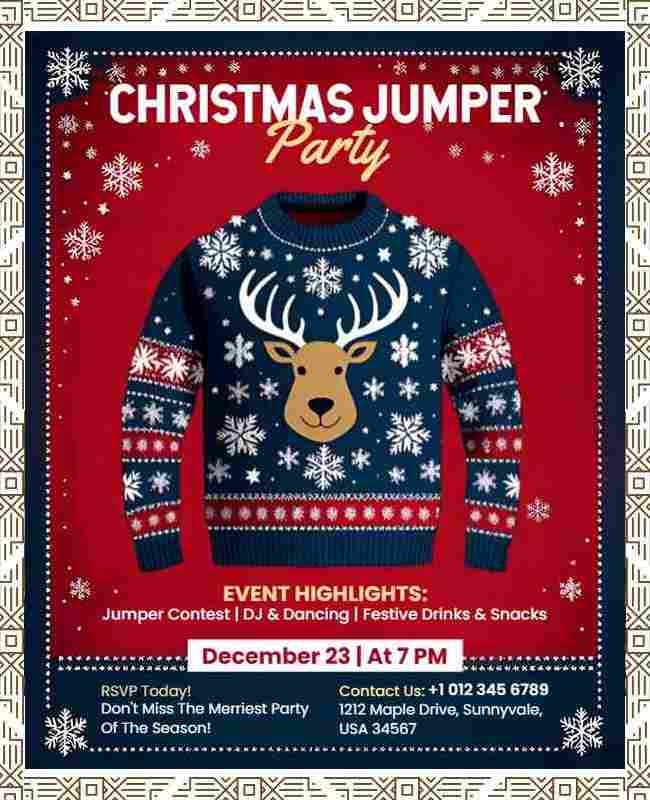 Christmas Flyer Design Example with Festive Border