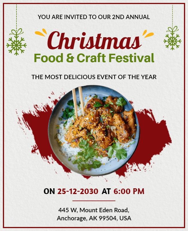 Christmas food flyer template