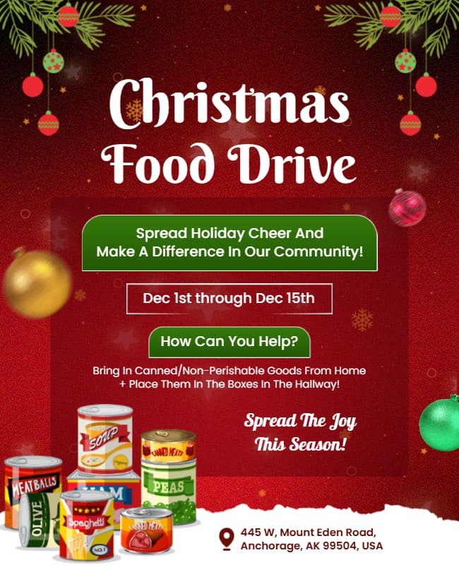 Christmas food flyer template