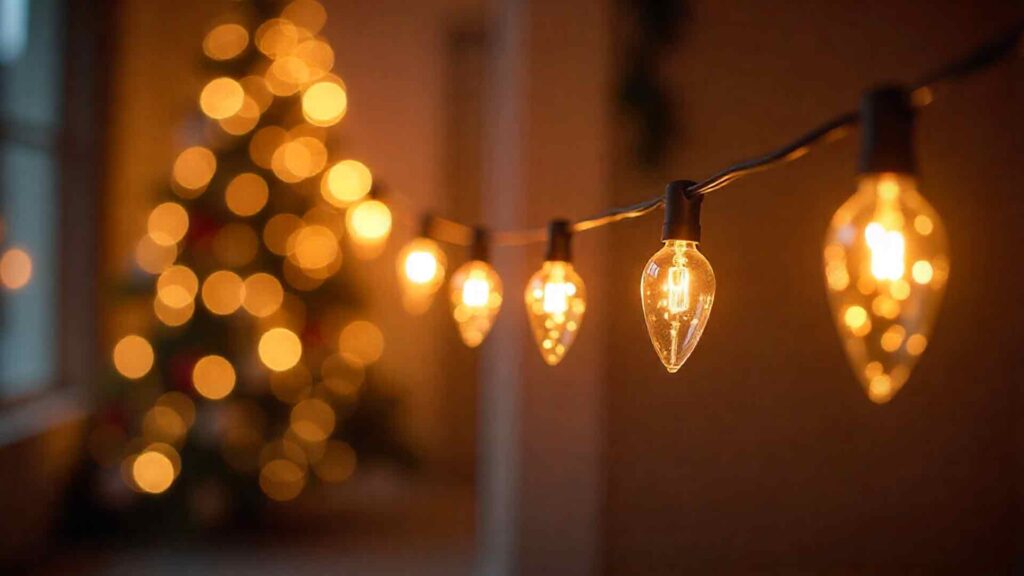 Christmas Holiday String Lights Background