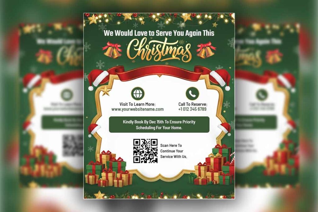 Christmas Home Service Reservation Flyer Template