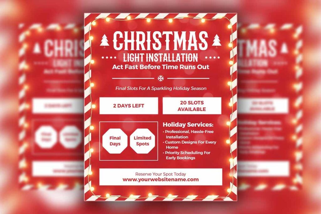 Christmas Light Installation Promotion Flyer Template