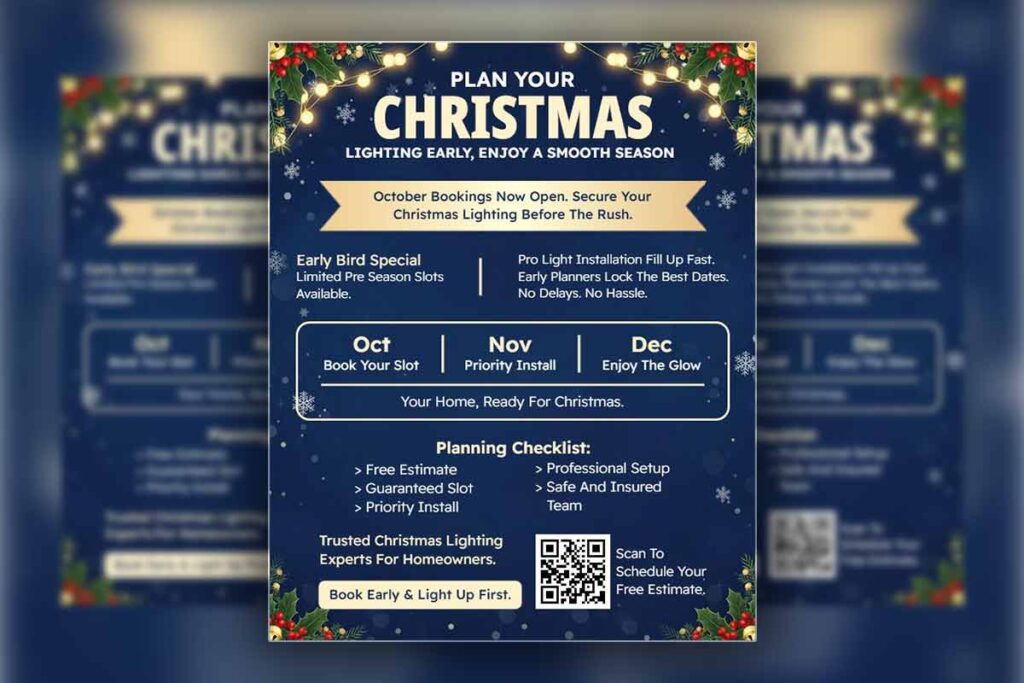 Christmas Lighting Installation Booking Flyer Template