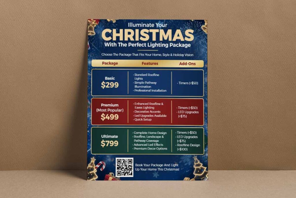 Christmas Lighting Package Promotion Flyer Template