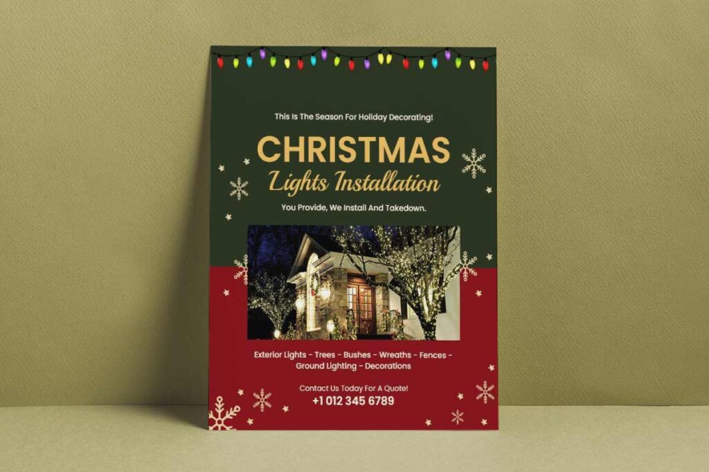 Christmas Lights Installation Service Flyer Template