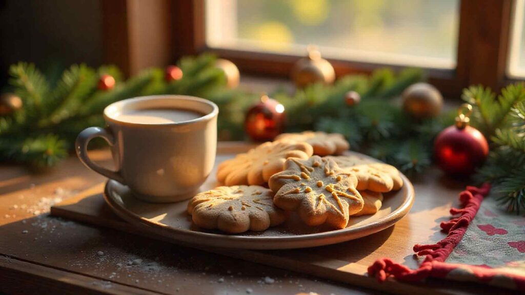 Christmas Morning Kitchen Table Setup Background