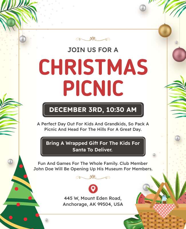 Christmas Picnic Event Flyer Template