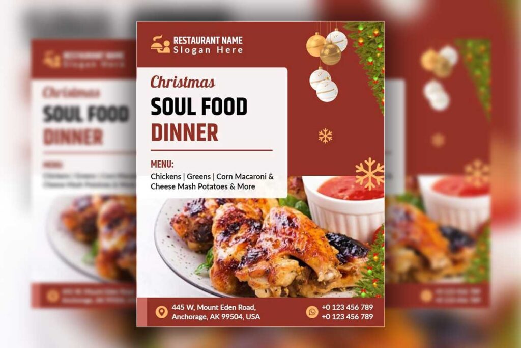 Christmas Soul Food Dinner Event Flyer Template
