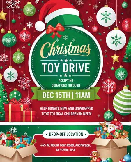 Christmas Toy Drive Donation Flyer