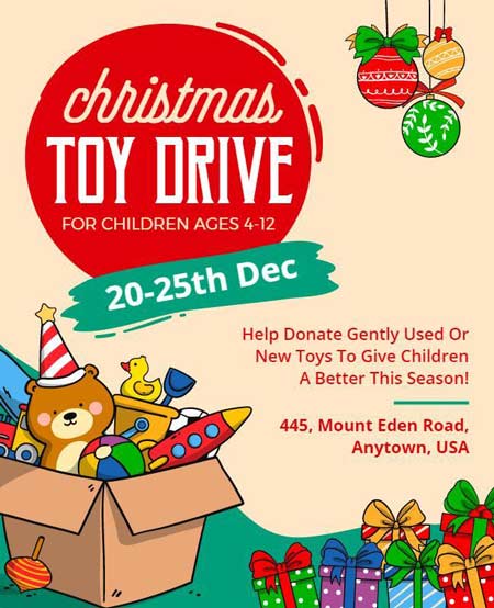 Christmas Toy Drive Event Flyer