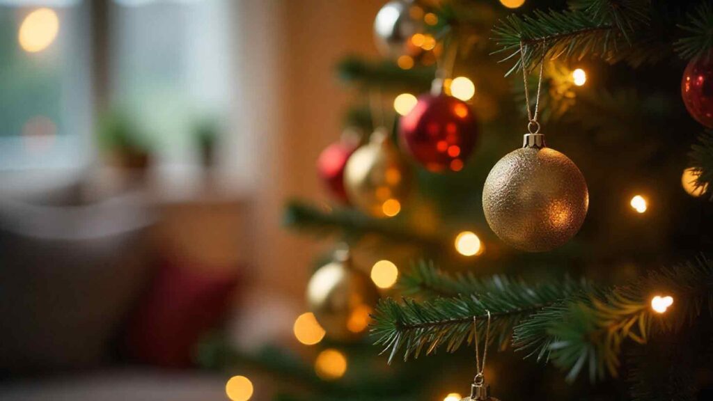 Christmas Tree Light Bokeh Background