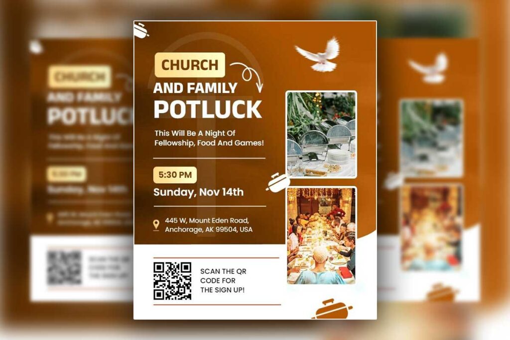 church and family potluck flyer template