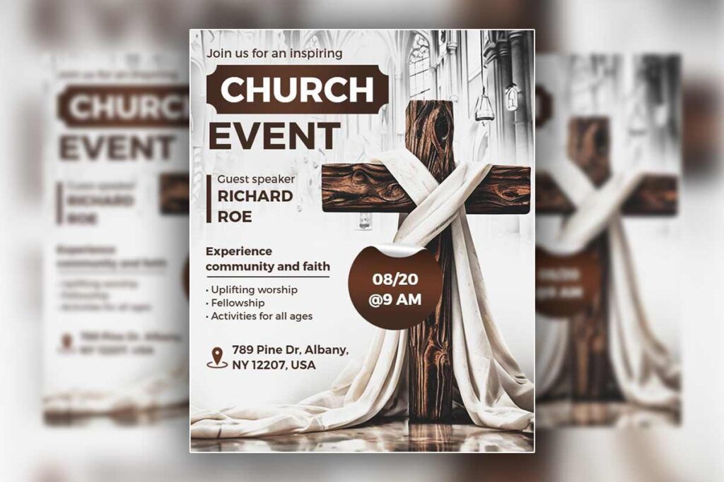 church flyer template for service providers to offer clients