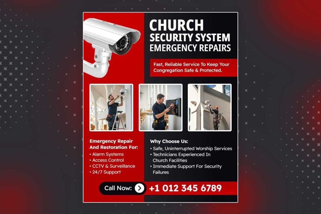 Church Security System Emergency Repair Flyer Template