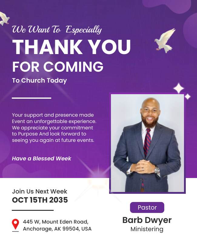 Church Thank You Service Flyer Template