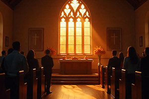 Church Thanksgiving Service Scene Image