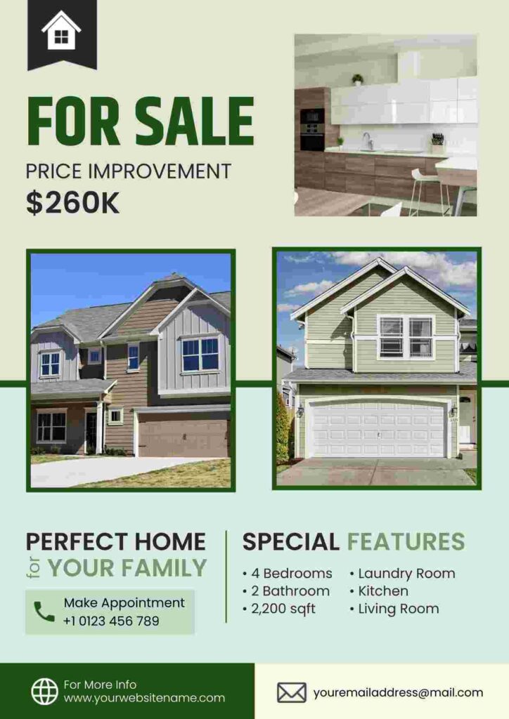 Classic & Elegant House Sale Flyer Template