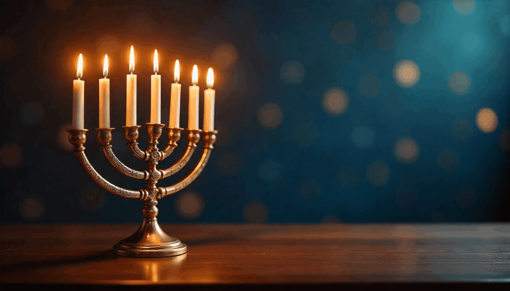 classic hanukkah menorah display