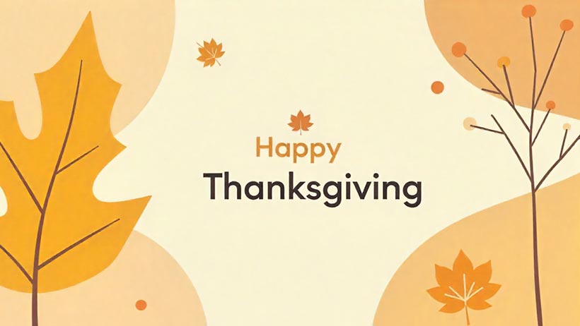 Clean Minimal Thanksgiving Greeting