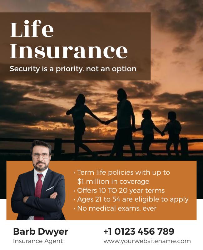 Well-structured life insurance flyers with clear information flow.