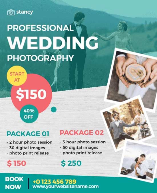 Clear Messaging Wedding Photography Flyer Featuring Elegant Design