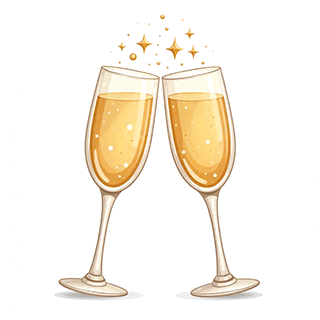 Clinking Champagne Glasses Icon