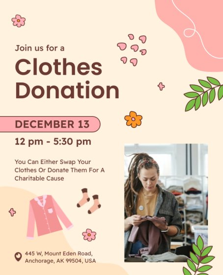 Minimalist Clothes Donation Flyer Template