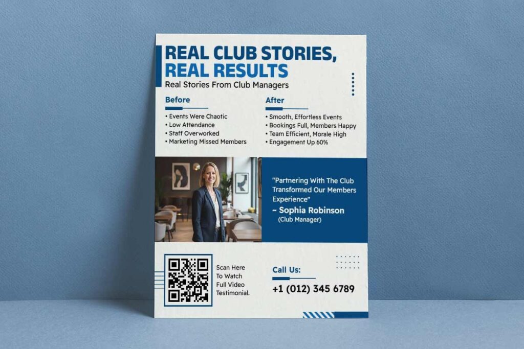 Club Management Success Stories Flyer Template