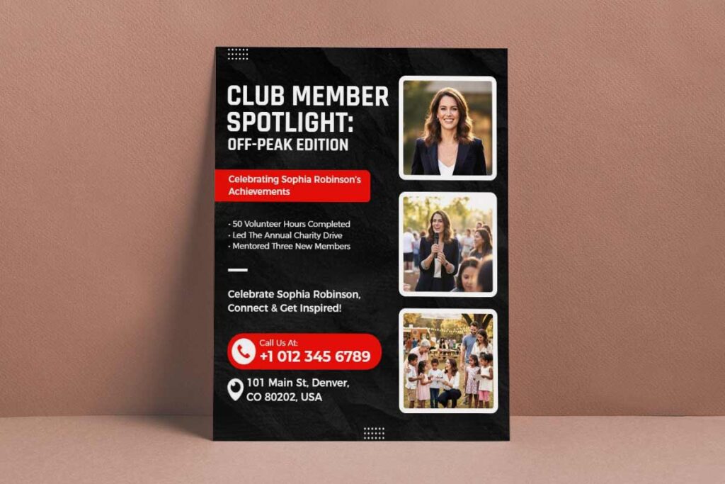 Club Member Spotlight Event Flyer Template