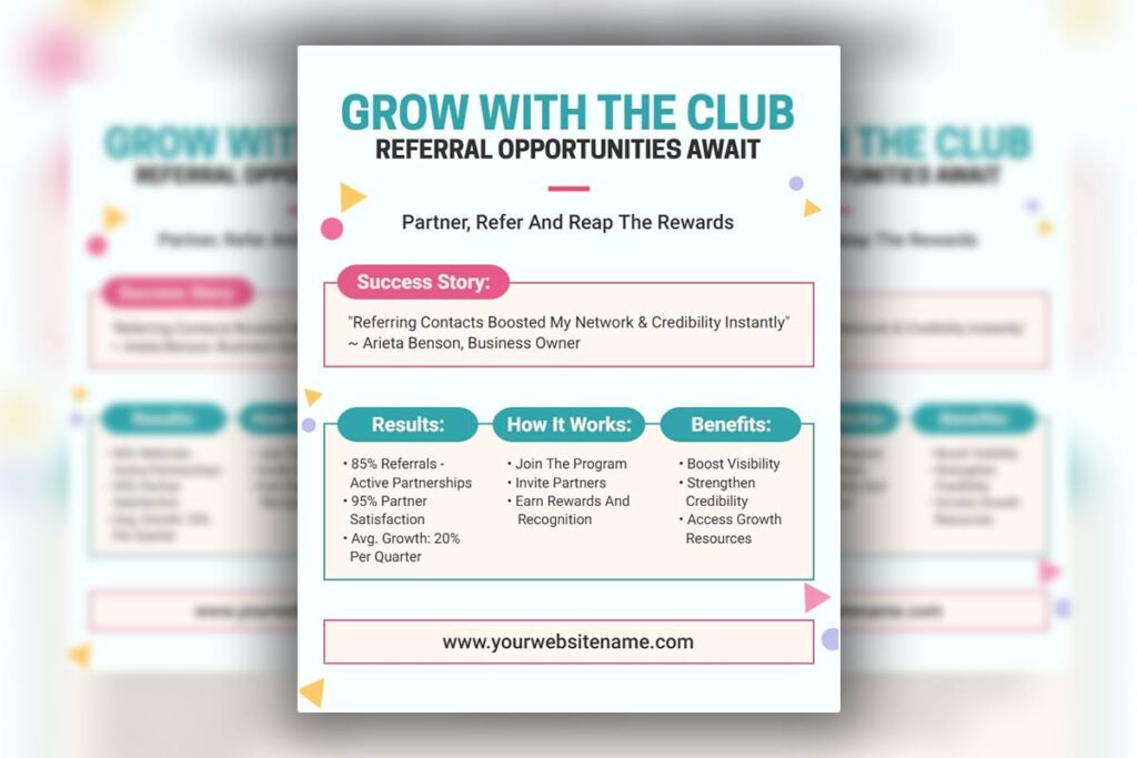 Club Referral Success Story Flyer Template