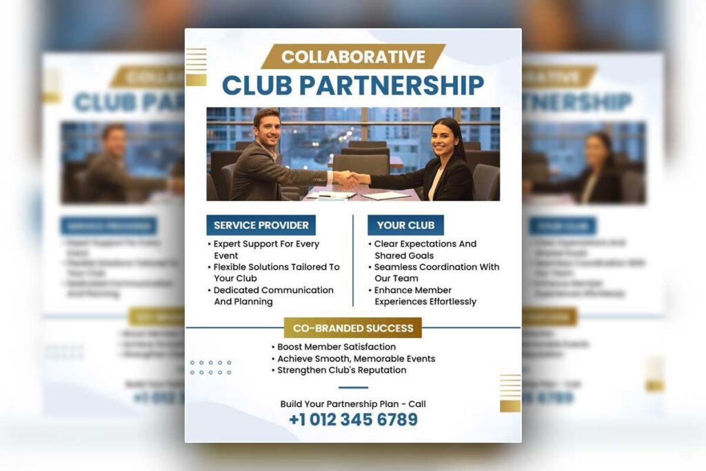 Collaborative Club Partnership Promotion Flyer Template