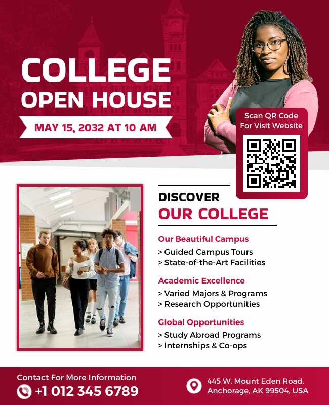 College Open House Flyer Template